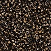 Frosted Plated Glass Cylinder Beads SEED-S047-F-002-3