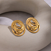 Spiral Oval 304 Stainless Steel Stud Earrings SU9252-5
