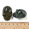 Halloween Natural Moss Agate Skull Figurines DJEW-L021-01A-3