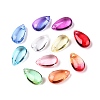 Gradient Color Baking Paint Transparent Glass Beads DGLA-N005-07-1