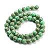 Synthetic Gold Line Turquoise Beads Strands G-H026-01A-03-2