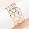 304 Stainless Steel Cuff Bangles for Women BJEW-G757-11GP-2