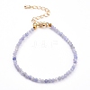Faceted Natural Gemstone Beaded Bracelets for Women BJEW-JB05928-2