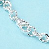 304 Stainless Steel Flat Round Charm Bracelets with Cable Chains for Women BJEW-G669-25S-6