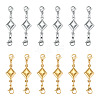 16Pcs 2 Style 304 Stainless Steel Lobster Claw Clasps PALLOY-TAC0264-2