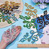 5 Pairs 5 Colors Flower Computerized Embroidery Thread Patches PATC-ME0001-15-3
