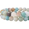 Frosted Natural Flower Amazonite Bead Strands G-PH0028-8mm-03-5