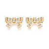 Brass Micro Pave Cubic Zirconia Beads KK-N276-11G-1