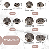 Olycraft 50Pcs 5 Styles 4-Hole Brass Buttons BUTT-OC0001-48B-2