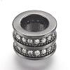 Brass Micro Pave Cubic Zirconia European Beads ZIRC-F062-11B-1