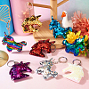 8Pcs 8 Style Reflective Sequin Unicorn Pendant Keychain KEYC-TA0001-20-4