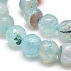 Dyed Natural Agate Faceted Round Beads Strands G-E268-04-2