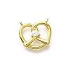 925 Sterling Silver Pave Clear Cubic Zirconia Heart Charms STER-P067-03G-1