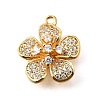 Brass Micro Pave Clear Cubic Zirconia Pendants KK-U065-02A-G-1