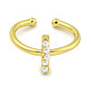Rack Plating Brass Open Cuff Rings for Women RJEW-F162-01G-I-2