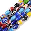Handmade Millefiori Glass Oval Beads Strands LK-Z001-02A-07-1