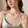 2Pcs 316 Surgical Stainless Steel Heart Photo Locket Pendant Cable Chain Necklaces for Women NJEW-DC0001-15G-6
