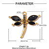 304 Stainless Steel Pave Cubic Zirconia Pendants STAS-OY014-52G-2
