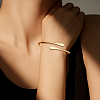 4Pcs 2 Colors Alloy Plain Bangles for Women BJEW-GO0001-04-5