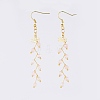 Natural Rose Quartz Dangle Earrings EJEW-JE03634-02-1