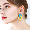 ANATTASOUL 8 Pairs 8 Colors Acrylic Twist Oval Dangle Stud Earrings for Woman EJEW-AN0004-07-6