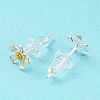 Two Tone 999 Fine Silver Stud Earrings STER-P052-A01-S-3