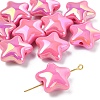 10Pcs UV Plating Plastic Beads SACR-YW0001-86I-1