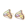 Mermaid Fishtail Resin Stud Earring EJEW-C005-01B-01-1