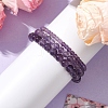 3Pcs Round Natural Amethyst Beads Stretch Bracelets Sets for Women BJEW-JB10960-3