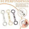 SUPERFINDINGS 6Pcs 3 Colors Zinc Alloy Bag Extender Cable Chains FIND-FH0003-59-4