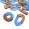 Walnut Wood & Opaque Resin Pendants WD-CBA583A-12-2