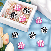 GOMAKERER 10Pcs 2 Colors Paw Print Food Grade Eco-Friendly Silicone Beads SIL-GO0001-07-4