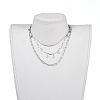 304 Stainless Steel Chain Tiered Necklaces NJEW-JN02828-5