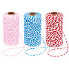 3 Rolls 3 Colors Two Tone Cotton String Threads OCOR-TA0002-24-2