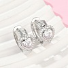 Brass Clear Cubic Zirconia Hoop Earrings EJEW-Q016-03P-1