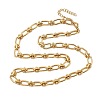 Ion Plating(IP) 304 Stainless Steel Oval Links Necklace for Women NJEW-B107-07G-03-4