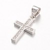 Cross Brass Micro Pave Cubic Zirconia Pendants LS-KK-E673-027P-1