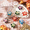 8Pcs 4 Colors Glass Pendants PALLOY-TA00350-5