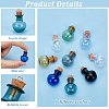 BENECREAT 18Pcs 9 Color Transparent Glass Wish Bottle Pendants GLAA-BC0001-28-4