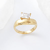 304 Stainless Steel Glass Finger Rings MD8256-1-4