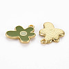 Rack Plating Light Gold Alloy Enamel Pendants ENAM-Q444-013F-RS-2