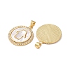 Brass Micro Pave Clear Cubic Zirconia Pendants KK-B083-18G-2