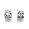 Brass Micro Pave Clear Cubic Zirconia Beads KK-G432-11A-P-2
