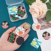 CHGCRAFT 16Pcs 4 Style Embossed Printed Acrylic Pendants MACR-CA0001-12-3