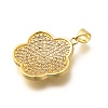 Rack Plating Brass Micro Pave Cubic Zirconia Pendants KK-L226-009G-2