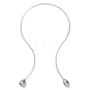 304 Stainless Steel Open Teardrop Choker Necklaces for Women NJEW-C068-01P-4