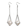 Brass Earring Hooks with Tray EJEW-JE05582-02-3