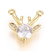 Christmas Brass Micro Pave Cubic Zirconia Pendants X-ZIRC-G166-03G-1