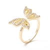 Butterfly Clear Cubic Zirconia Cuff Ring LS-RJEW-D117-05G-1