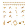  Jewelry 16Pcs 8 Style Brass Stud Earring Findings DIY-PJ0001-36-10